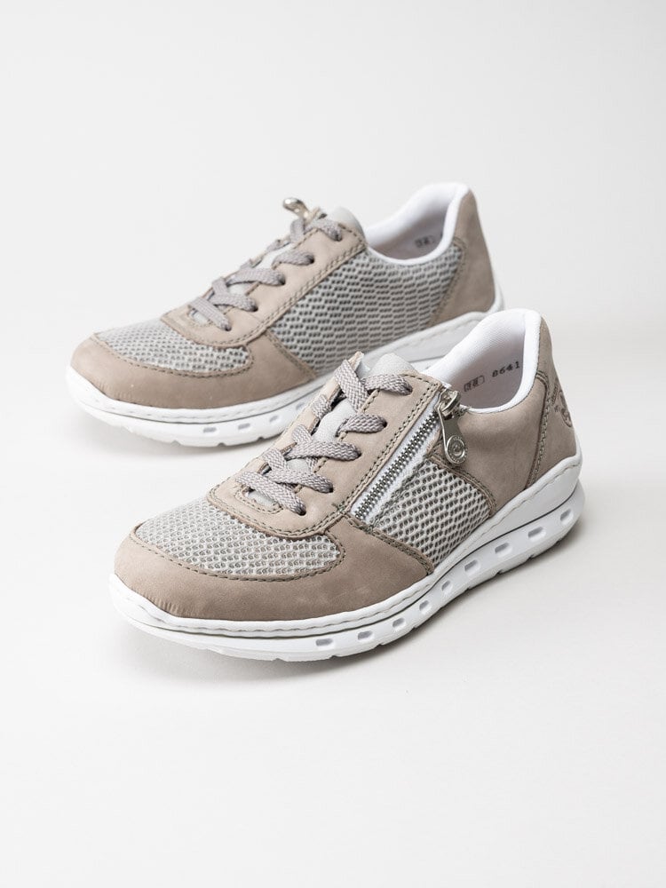 Rieker - Beige sneakers i textil