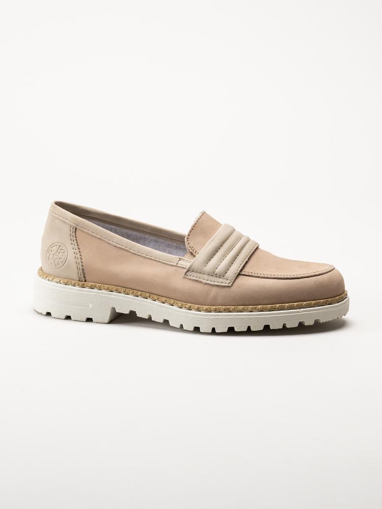 Rieker - Beige loafers i nubuck