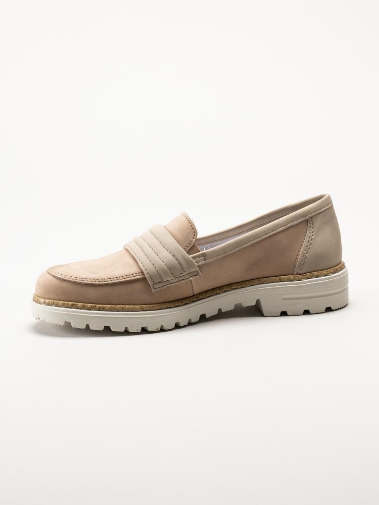 Rieker - Beige loafers i nubuck