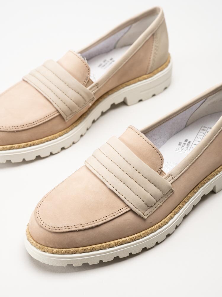 Rieker - Beige loafers i nubuck