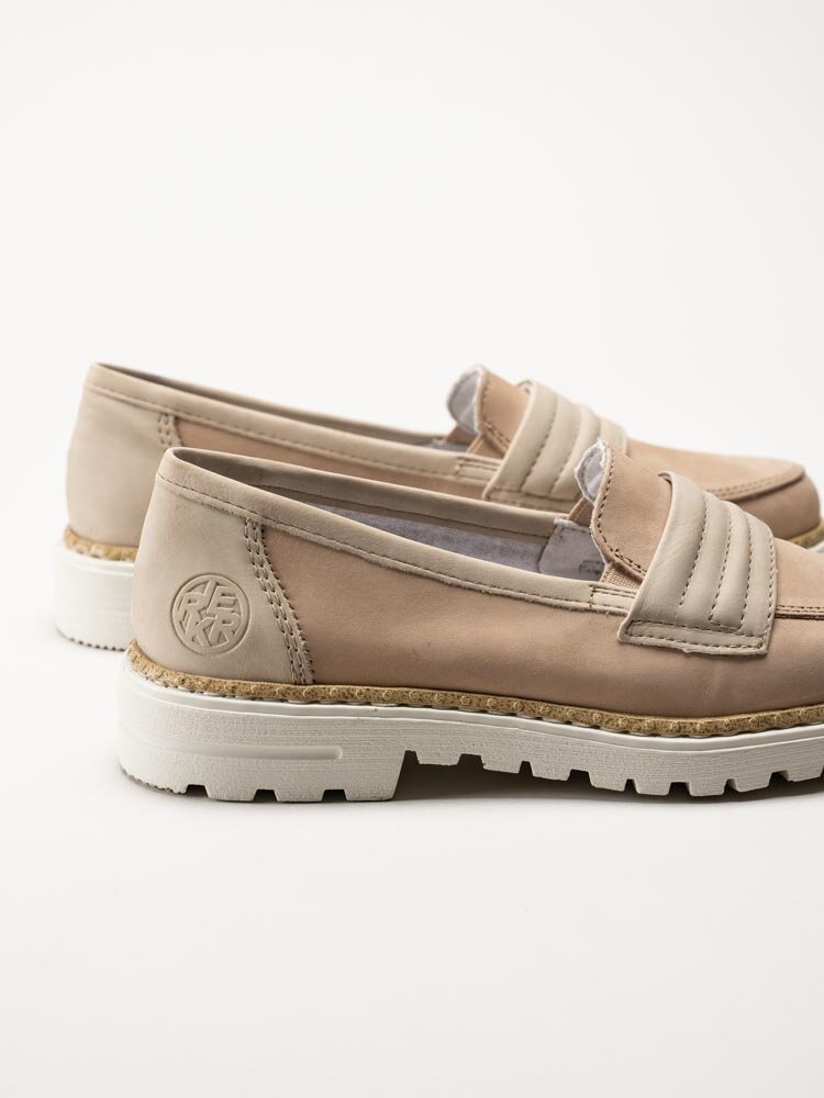 Rieker - Beige loafers i nubuck