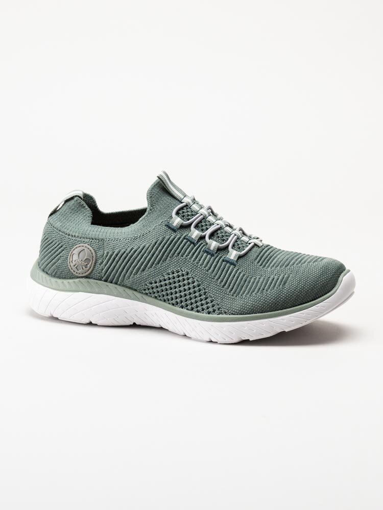 Rieker - Gröna slip on skor i textil