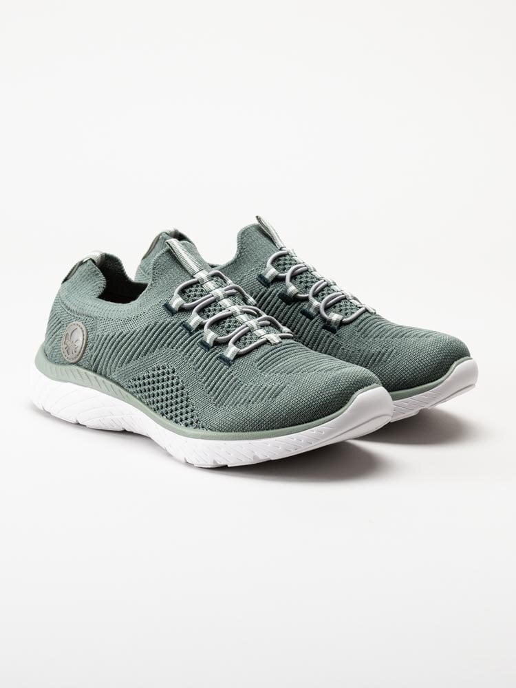 Rieker - Gröna slip on skor i textil