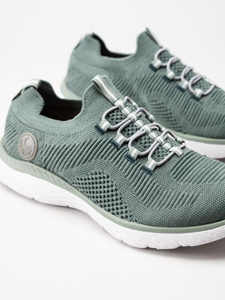 Rieker - Gröna slip on skor i textil