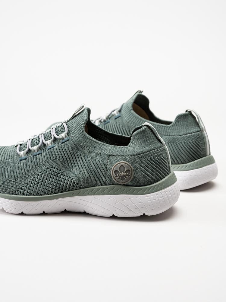 Rieker - Gröna slip on skor i textil