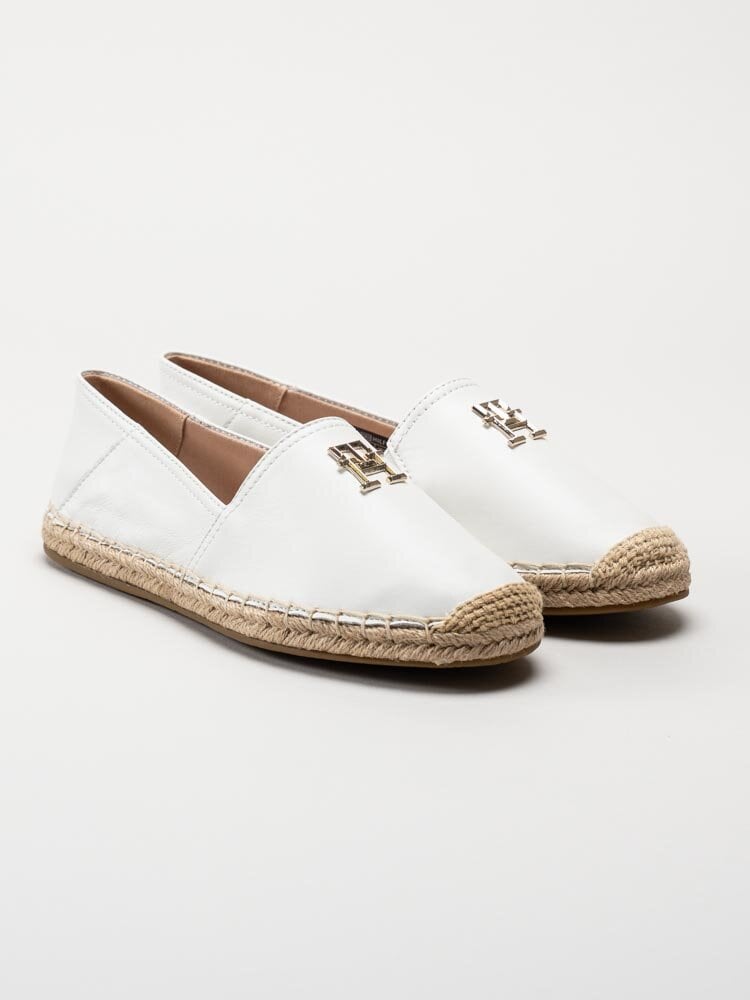 Tommy Hilfiger - Essential Leather Espadrille - Vita espadrillos i skinn