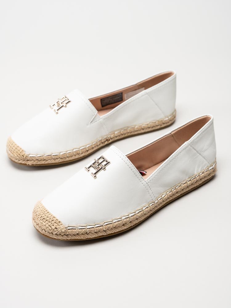 Tommy Hilfiger - Essential Leather Espadrille - Vita espadrillos i skinn