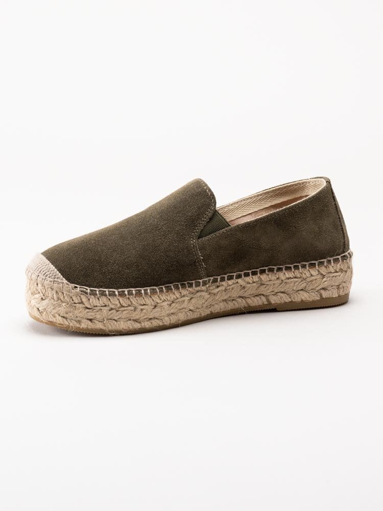 Duffy - Gröna espadrillos i mocka med platå