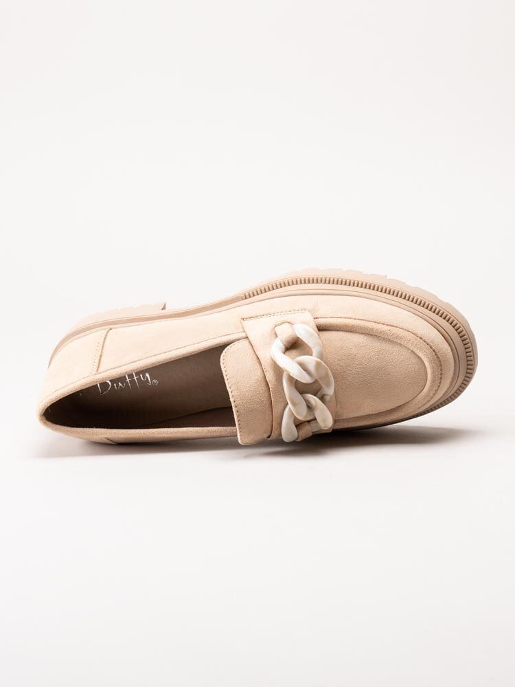 Duffy - Beige chunky loafers i mockaimitation