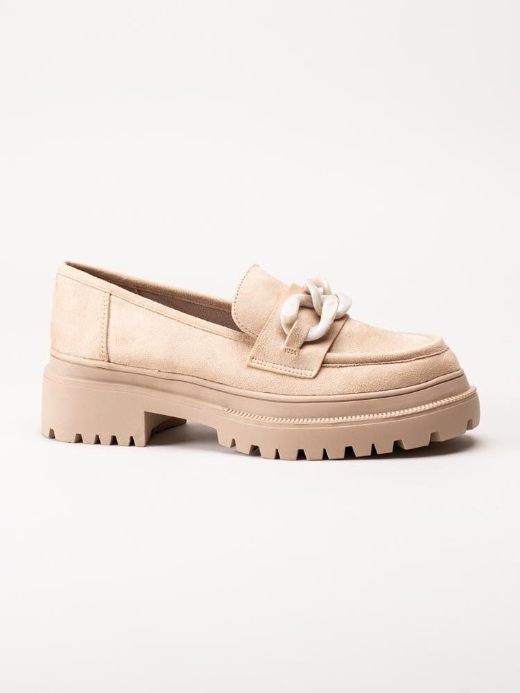 Duffy - Beige chunky loafers i mockaimitation