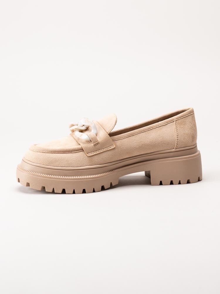 Duffy - Beige chunky loafers i mockaimitation