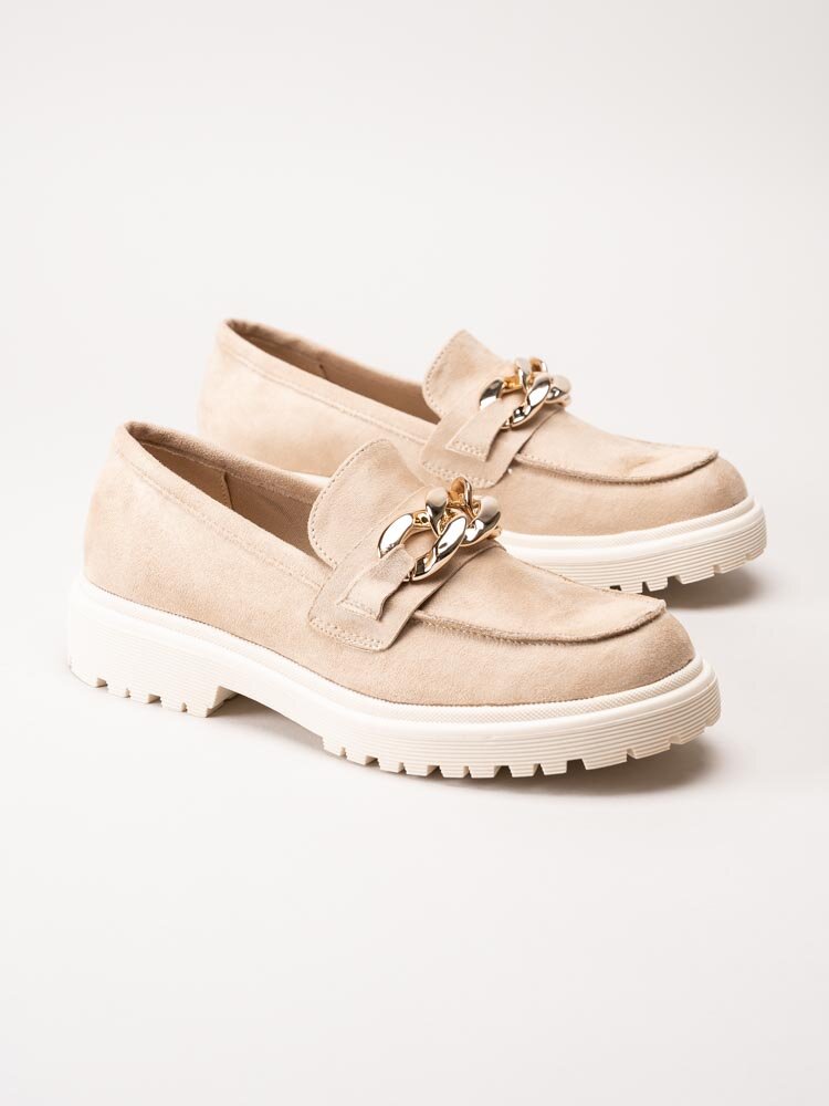 Duffy - Beige loafers i mockaimitation