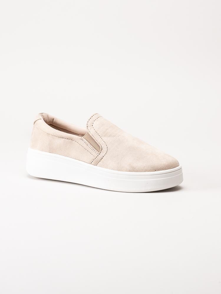 Duffy - Beige slip on sneakers med chunky sula