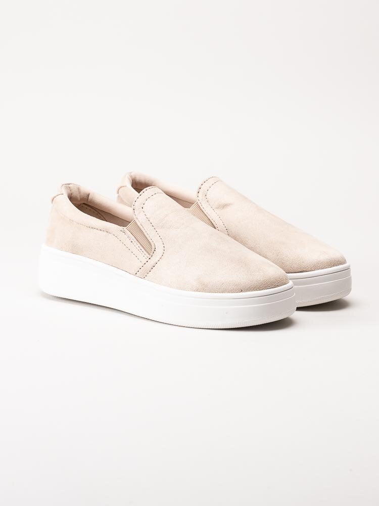Duffy - Beige slip on sneakers med chunky sula