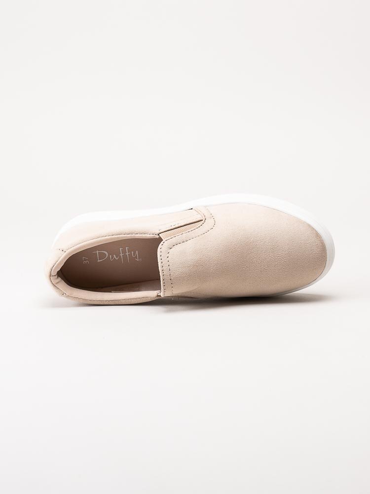 Duffy - Beige slip on sneakers med chunky sula