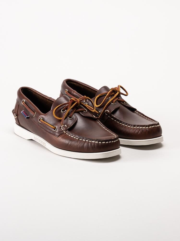 Sebago - Docksides Portland Waxed W - Bruna seglarskor i skinn