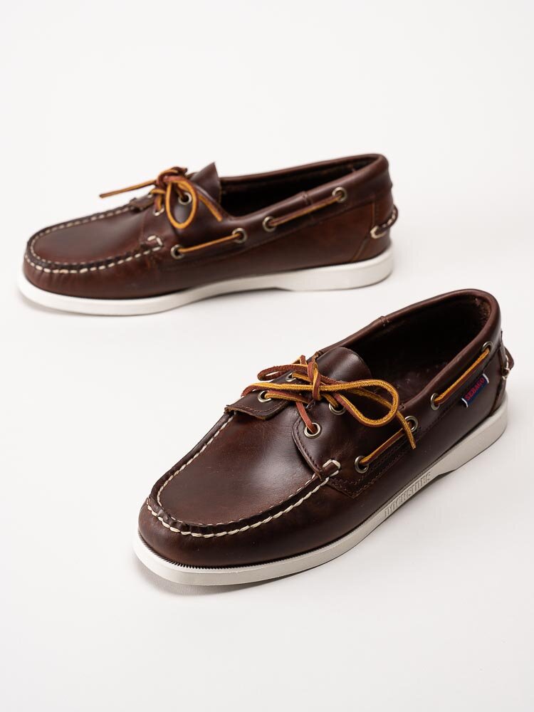 Sebago - Docksides Portland Waxed W - Bruna seglarskor i skinn