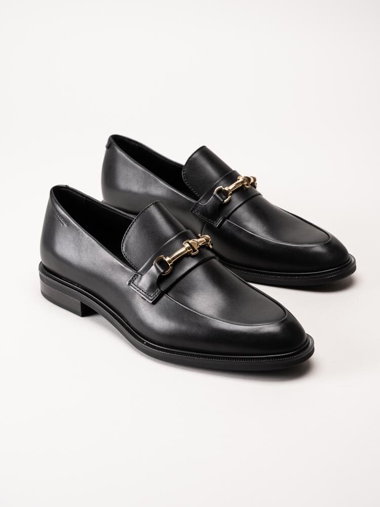 Vagabond - Frances 2.0 - Svarta loafers i skinn