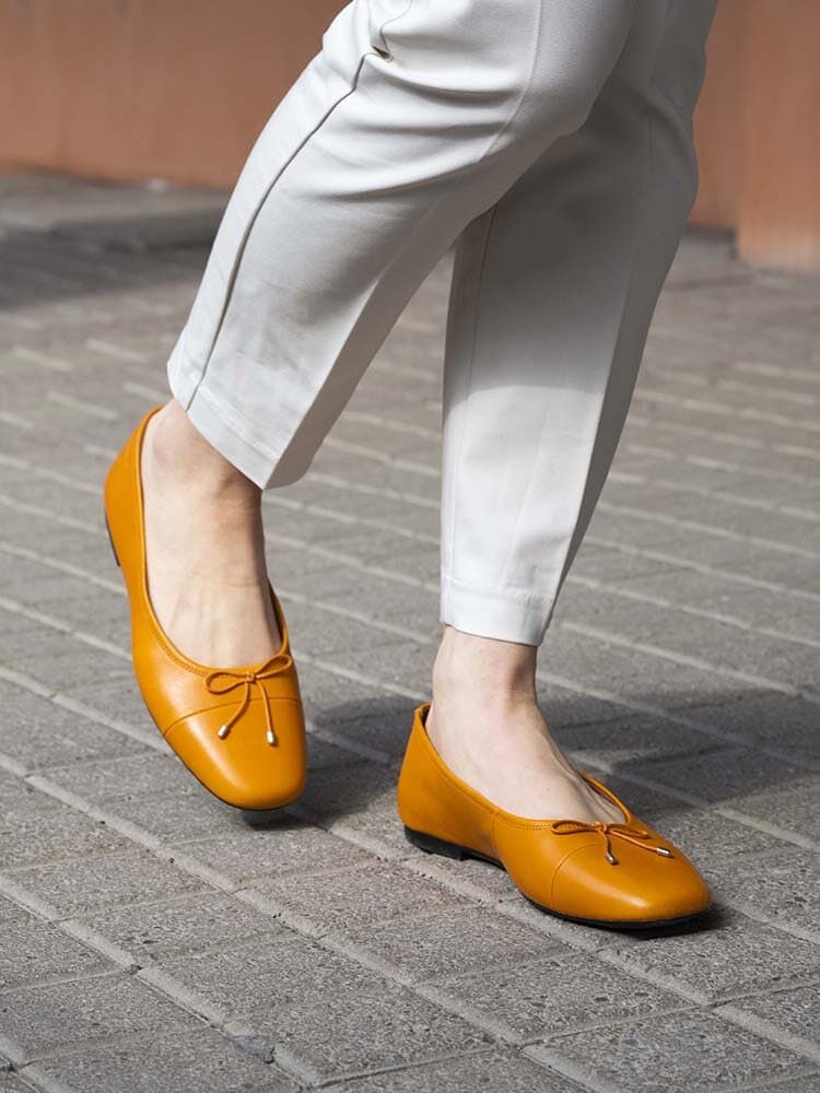 Vagabond - Jolin - Orange ballerina i skinn