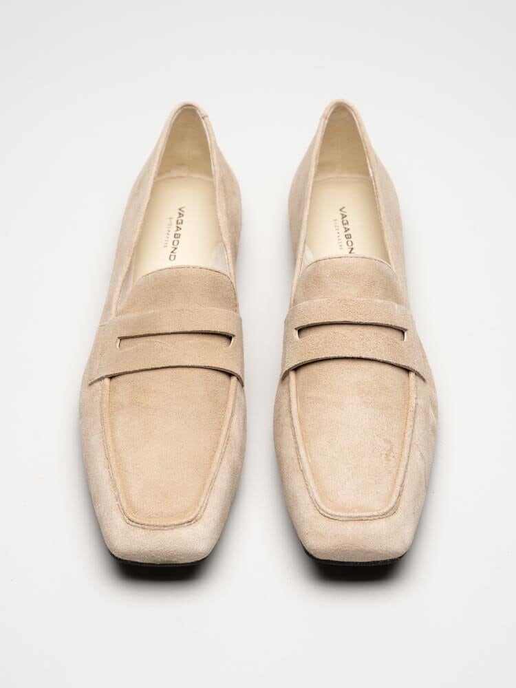 Vagabond - Delia - Beige loafers i mocka