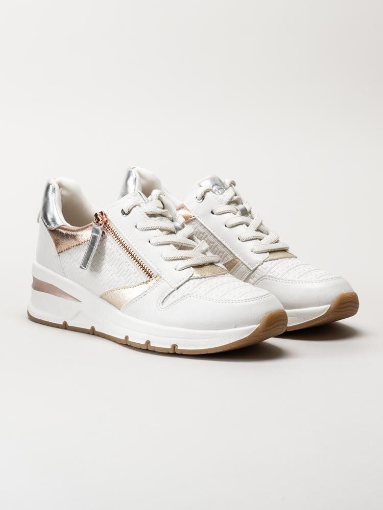 Tamaris - Vita kilklackade sneakers