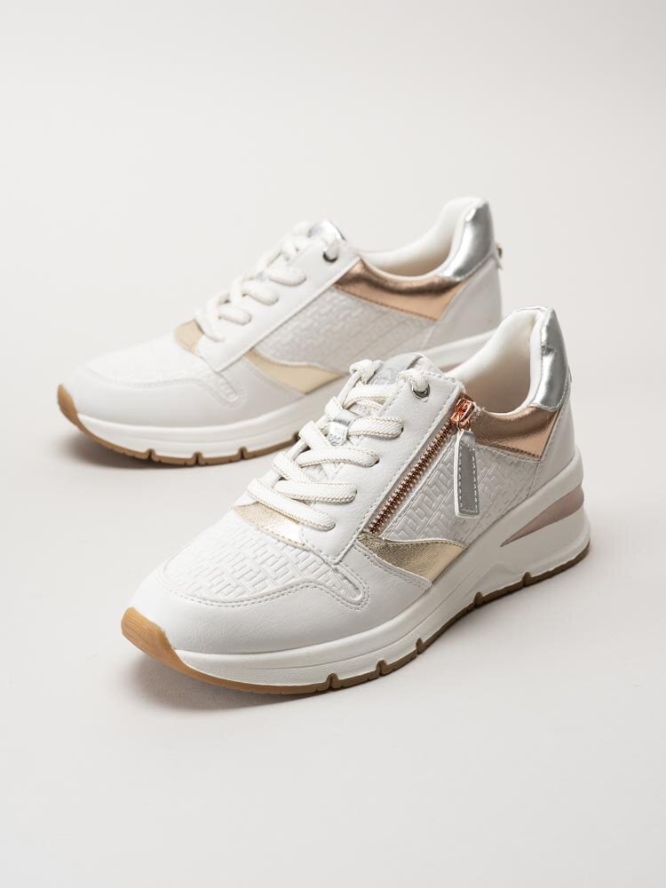 Tamaris - Vita kilklackade sneakers