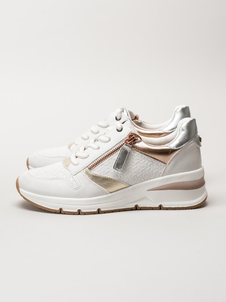 Tamaris - Vita kilklackade sneakers