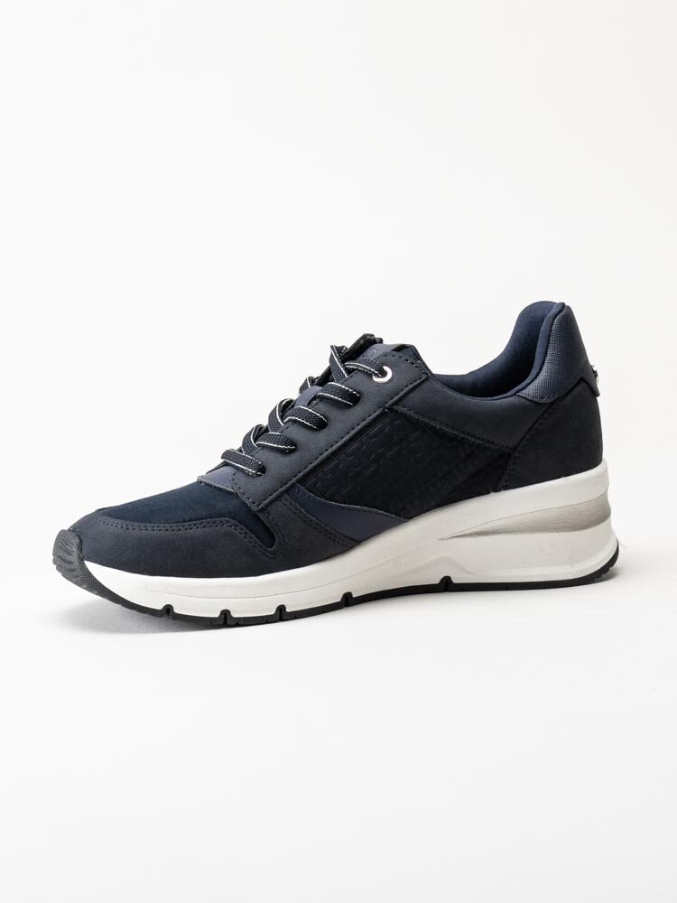 Tamaris - Blå kilklackade sneakers