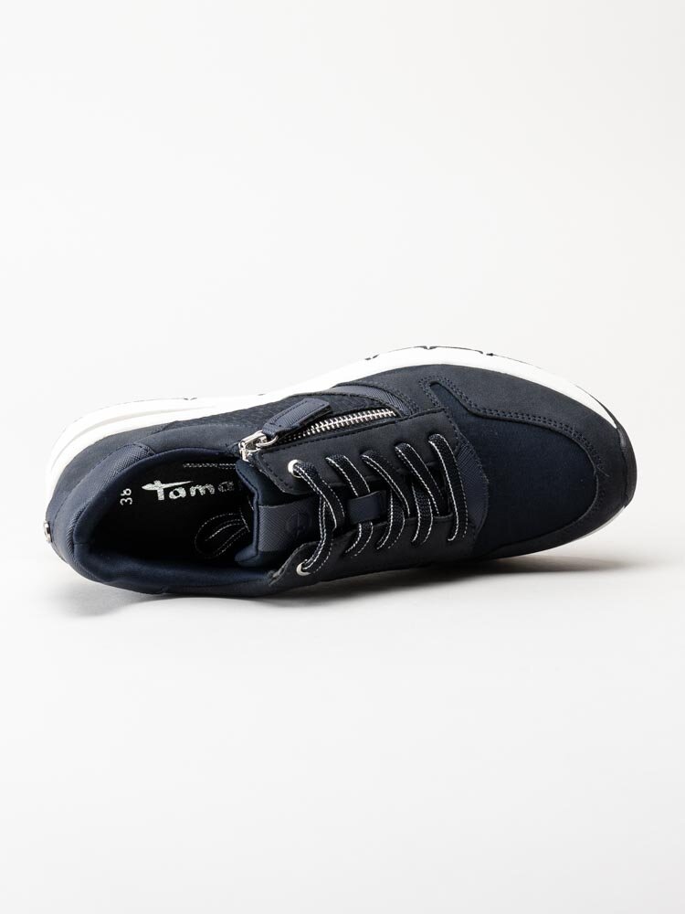 Tamaris - Blå kilklackade sneakers