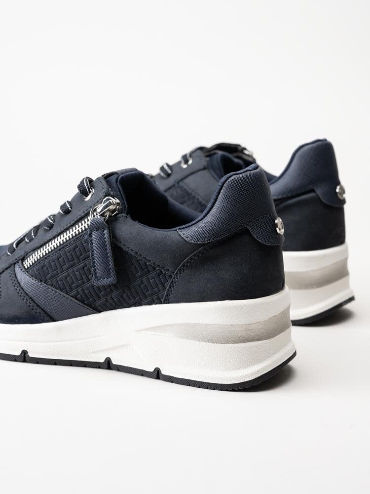 Tamaris - Blå kilklackade sneakers
