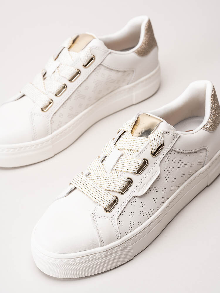 Tamaris - Vita sneakers i skinn