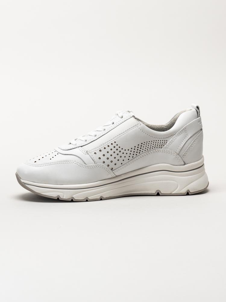 Tamaris - Vita kilklackade sneakers i skinn