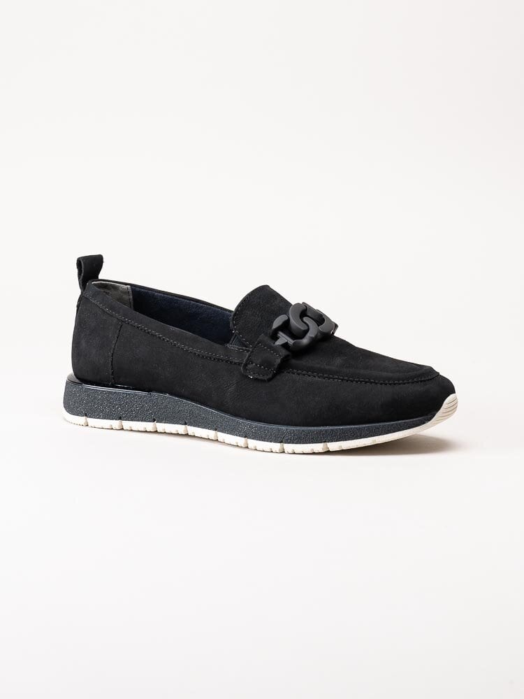 Tamaris - Mörkblå loafers i nubuck