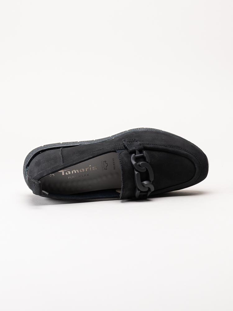 Tamaris - Mörkblå loafers i nubuck