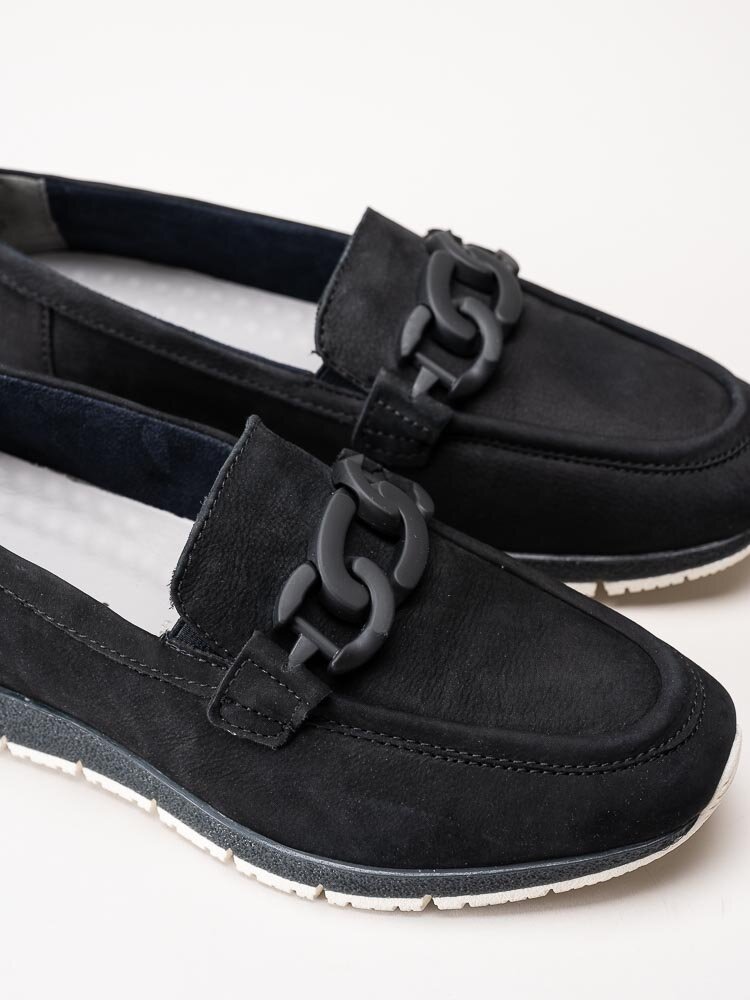 Tamaris - Mörkblå loafers i nubuck