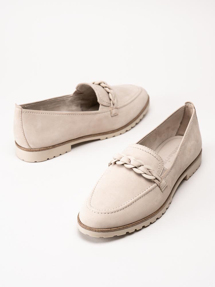 Tamaris - Beige loafers i nubuck