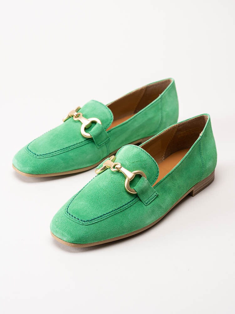 Tamaris - Gröna loafers i mocka