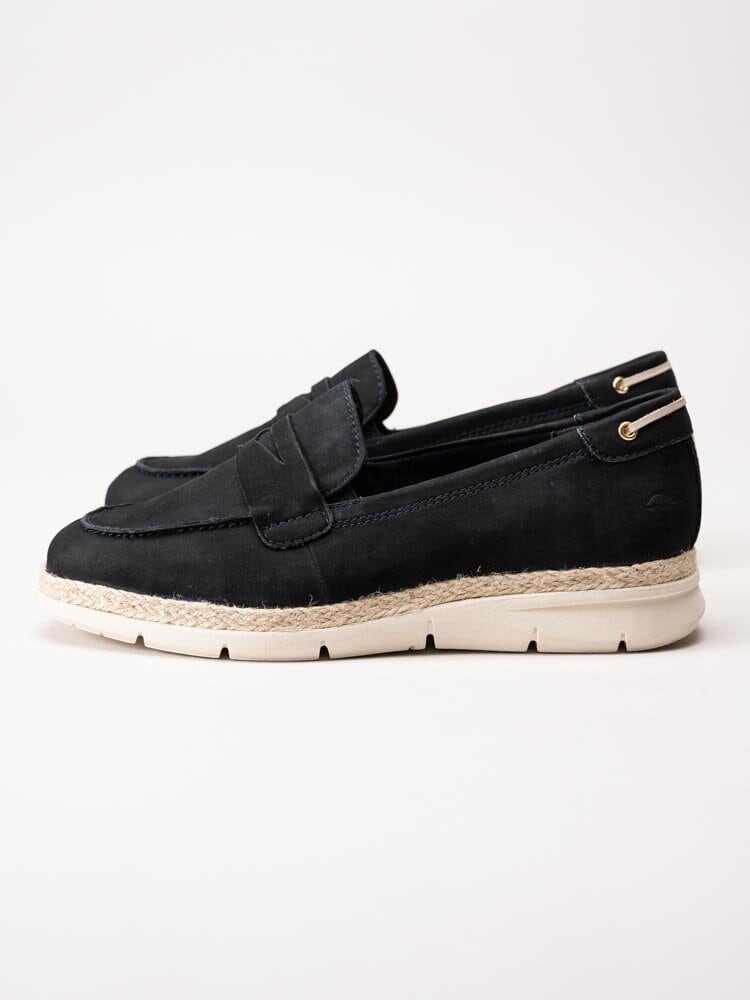 Tamaris - Marinblå loafers i nubuck