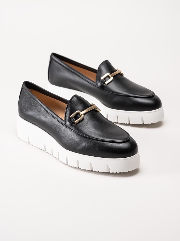 Unisa - Famo_23_NS - Svarta loafers i skinn