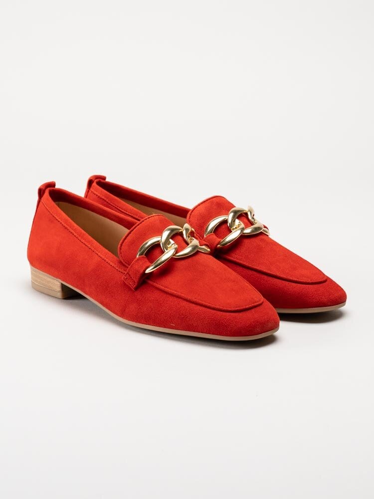 Unisa - Buyo_KS - Röda loafers med guldfärgad länk
