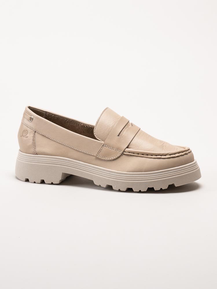 Rosa Negra - Beige pennyloafers i skinn