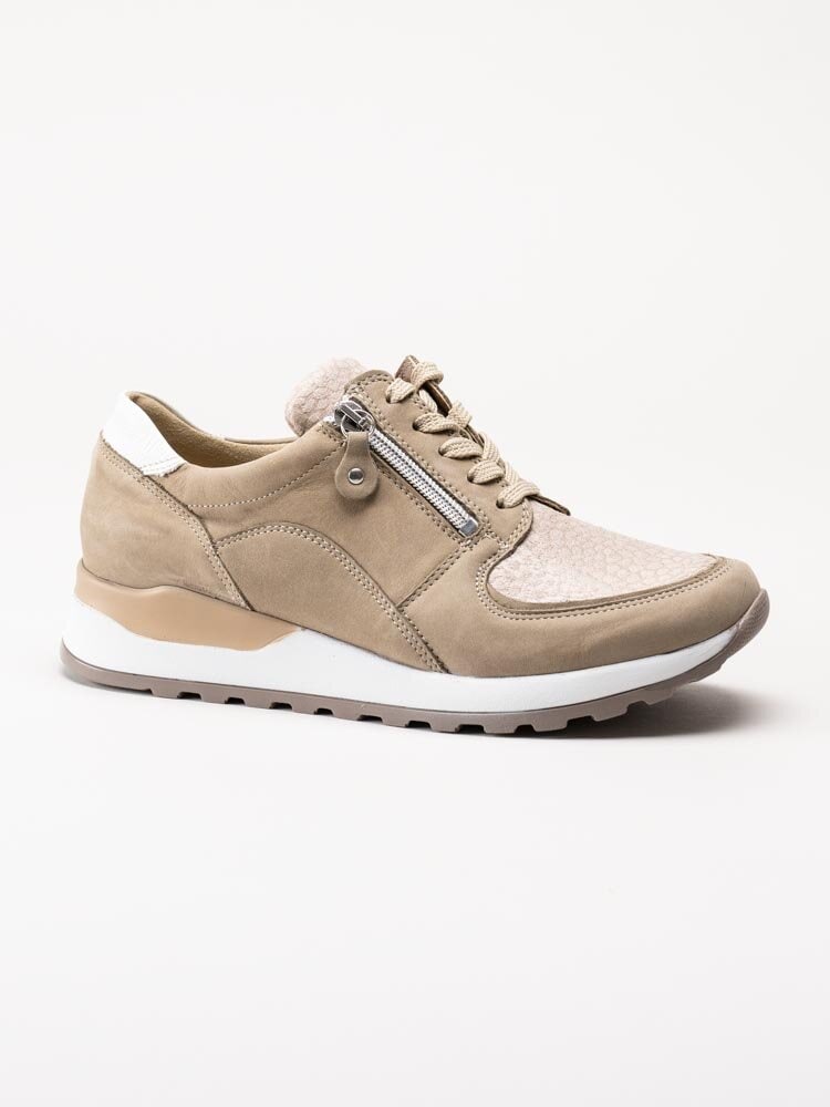 Waldläufer - Hiroko Soft - Beige promenadskor i nubuck