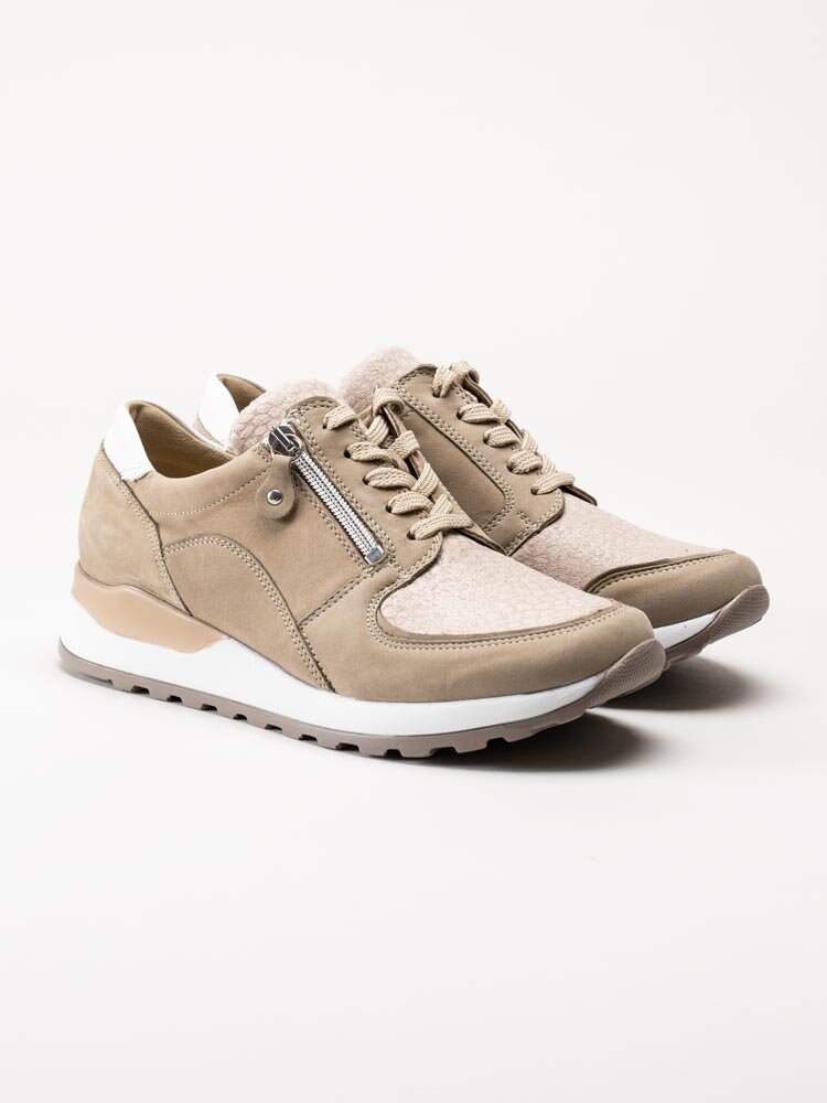 Waldläufer - Hiroko Soft - Beige promenadskor i nubuck