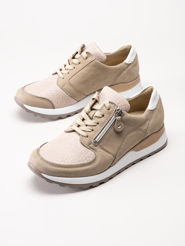 Waldläufer - Hiroko Soft - Beige promenadskor i nubuck