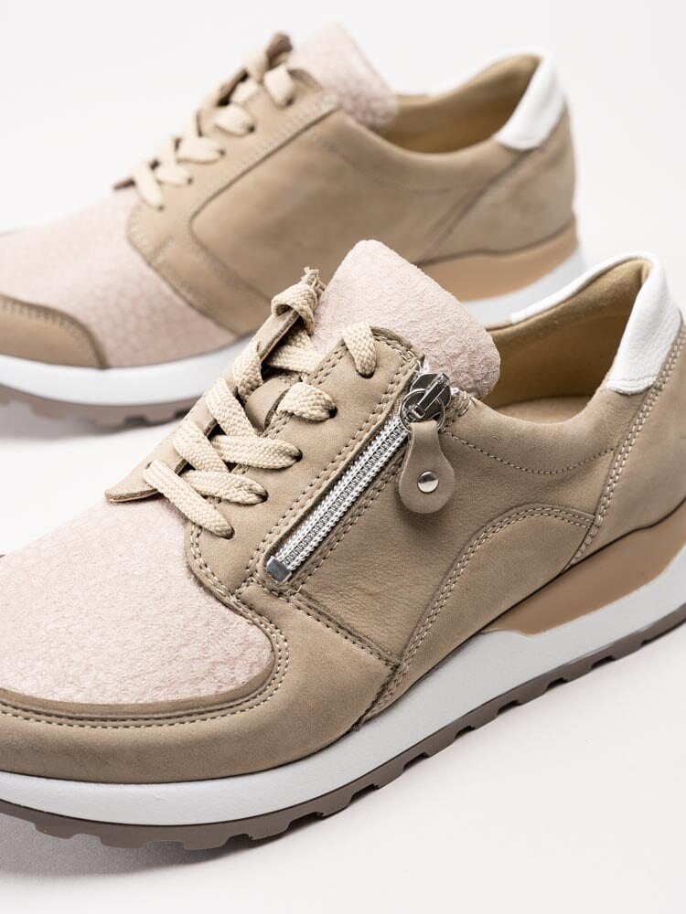 Waldläufer - Hiroko Soft - Beige promenadskor i nubuck