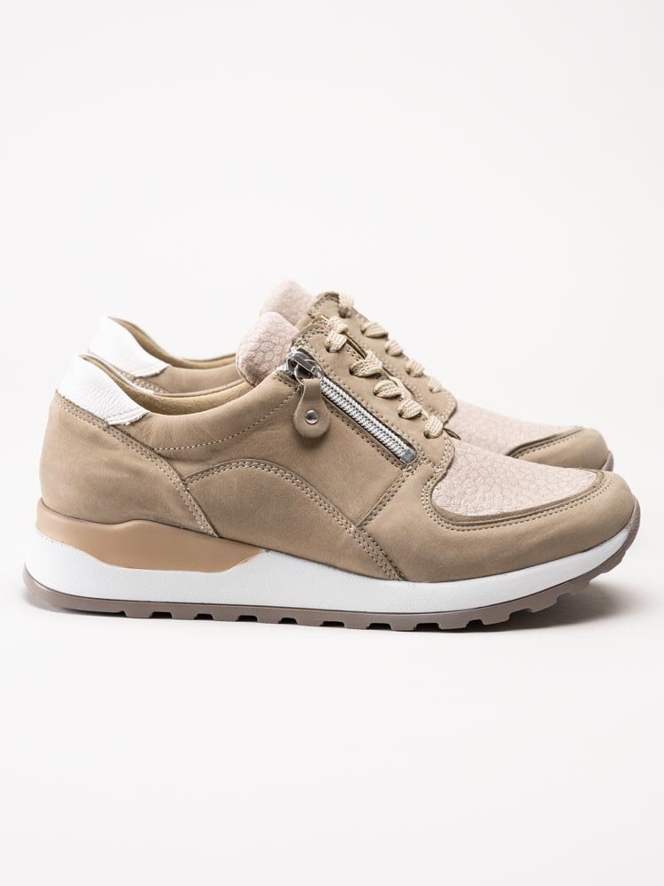 Waldläufer - Hiroko Soft - Beige promenadskor i nubuck