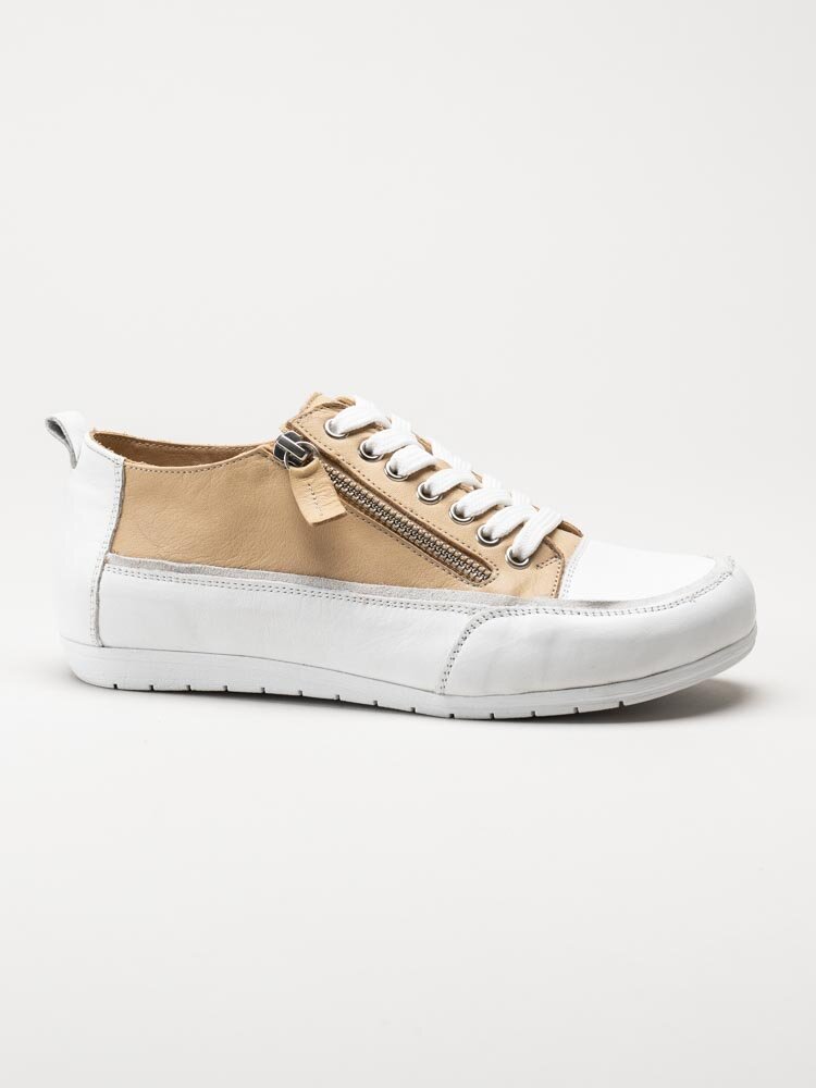 Andrea Conti - Beige sneakers i skinn