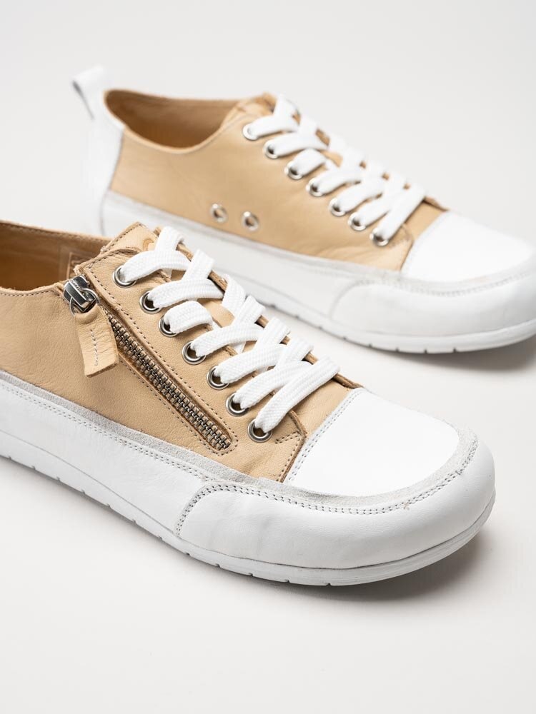 Andrea Conti - Beige sneakers i skinn