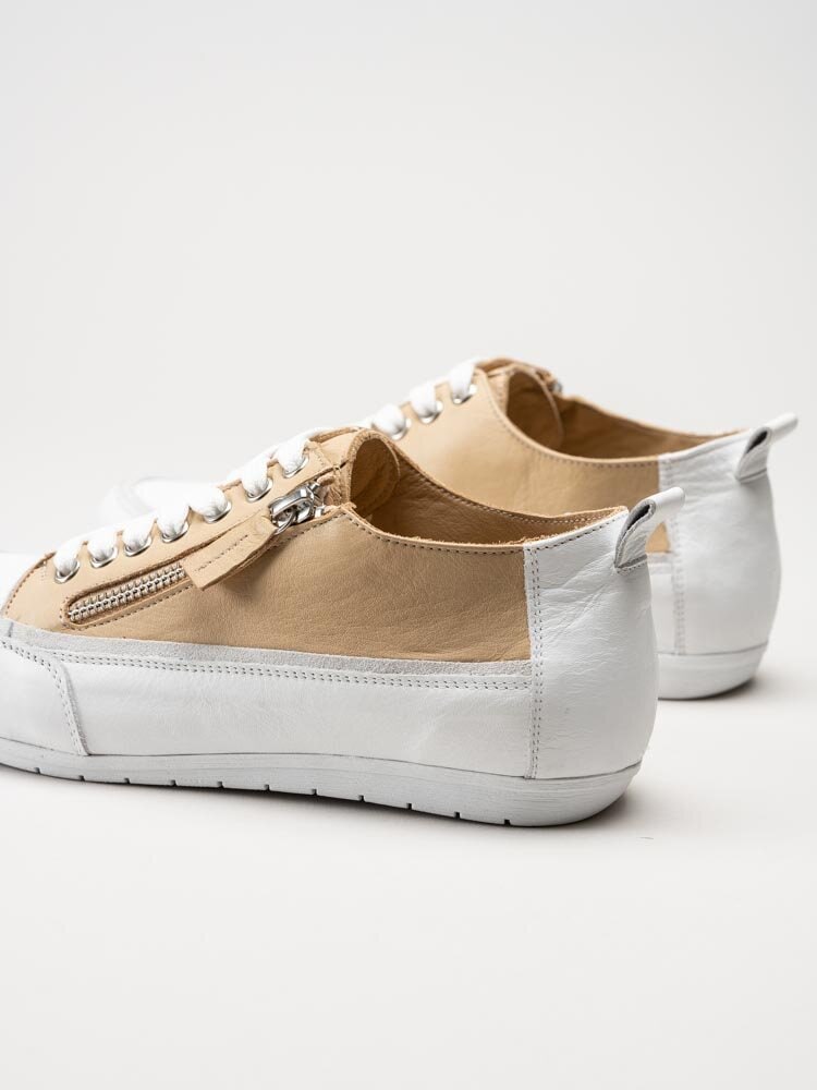 Andrea Conti - Beige sneakers i skinn