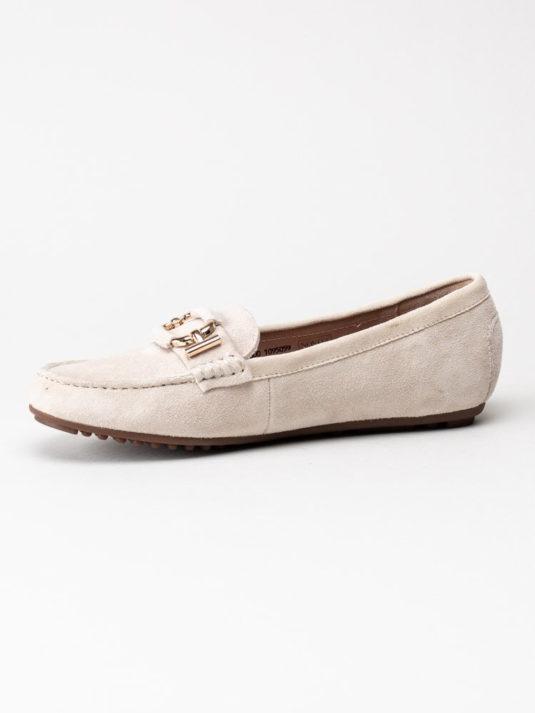 Novita - Parma - Beige loafers med guldfärgat spänne